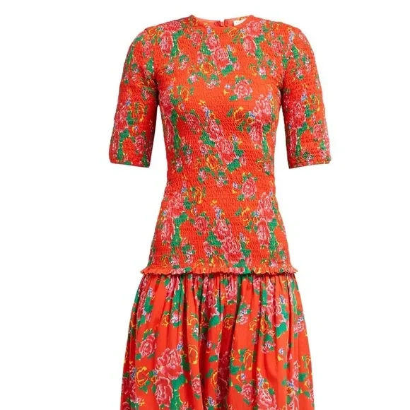 RHODE Zola Smocked Midi Dress - Picture 3 of 7